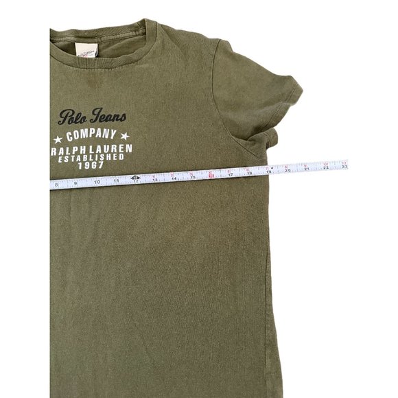 VTG RALPH LAUREN POLO JEANS OLIVE GREEN SHIRT WOMANS LARGE |‎ E2 - Picture 5 of 5